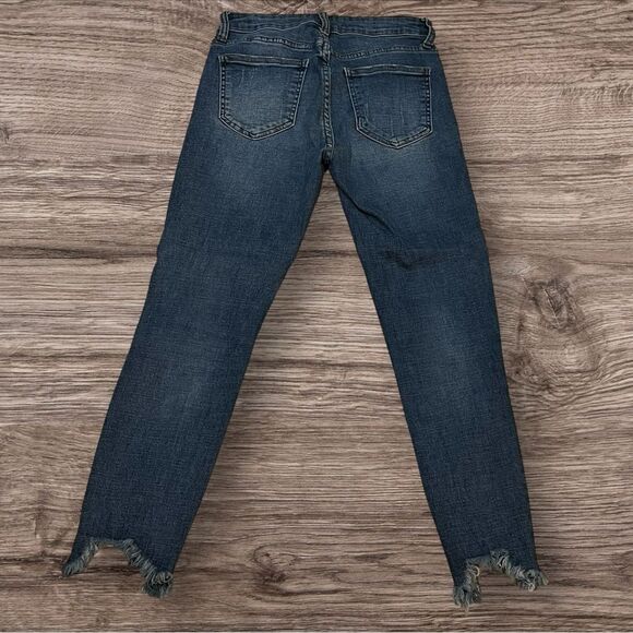 Pistola Jeans ladies Distressed Raw Hem Skinny Denim Blue Jeans Size 25 - Picture 10 of 13